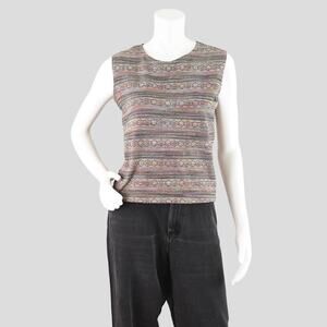 Vintage 90s Tank Top, Colorful Embroidered, Kathie Lee Women's Small